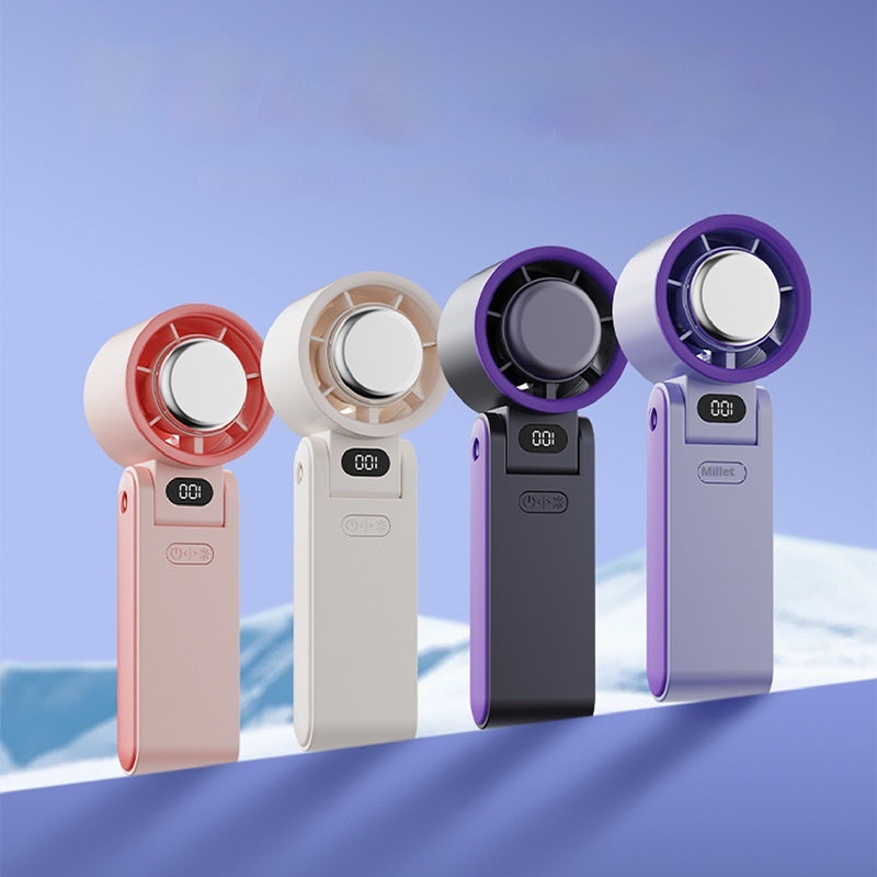 Handheld Turbine High-speed Fan Digital Display Portable Outdoor Halter Fan